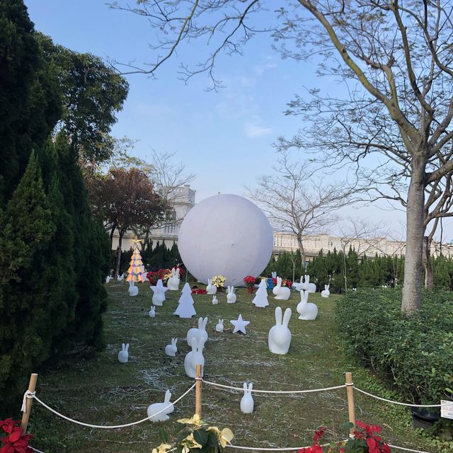 Ma On Shan park with festive decorations 