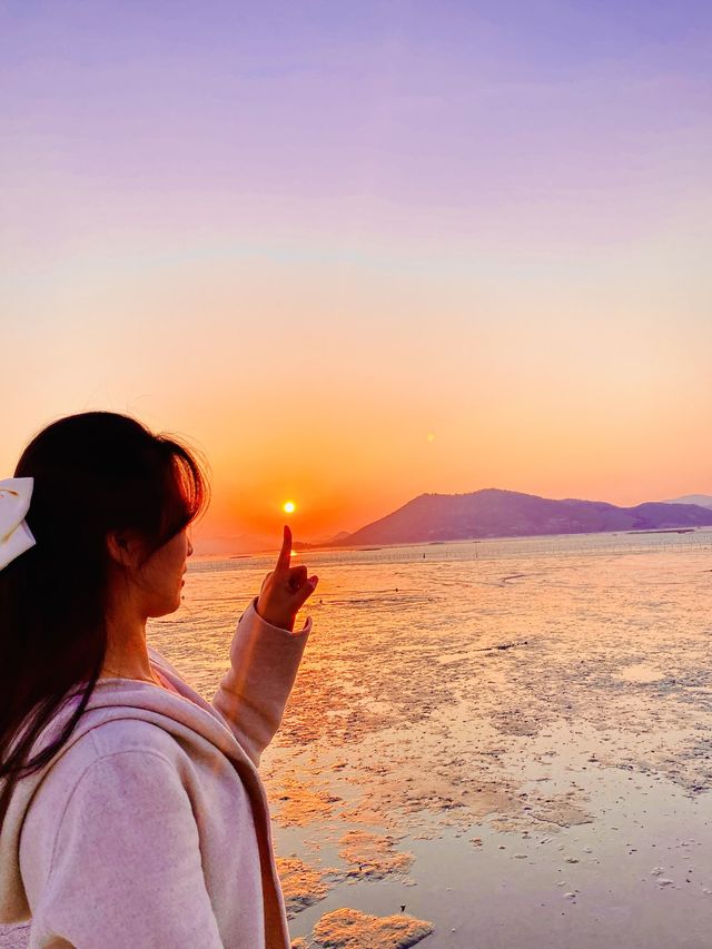 국내 노을명소 중 TOP은 순천 와온해변!🧡