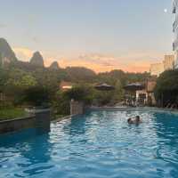 Outdoor pool and Cafe at Bamboo Leaf Hotel