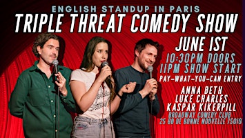 English Stand-Up in Paris: Triple Threat Comedy Show | Broadway Comédie Café/Comedy Club