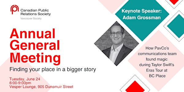 CPRS - AGM and Feature Presentation: Finding Your Place in a Bigger Story | Vesper Lounge