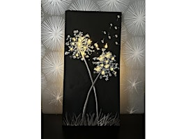 Wishing Flower with Lights & Crushed Glass Canvas Paint Art Sip Class | Nauti Vine Winery