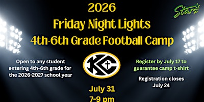 2026 KCHS Football 4-6 Grade Camp | KEARNEY CATHOLIC HIGH SCHOOL FOOTBALL FIELD