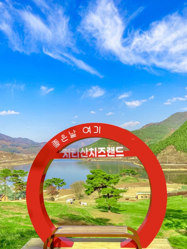 호수를 한 눈에 내려다볼 수 있는 양떼목장 ! 🐏