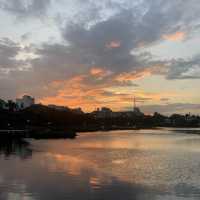 The sunset at the Hanoi West Lake