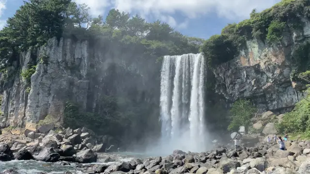 Jeongbang Falls in Jeju Island