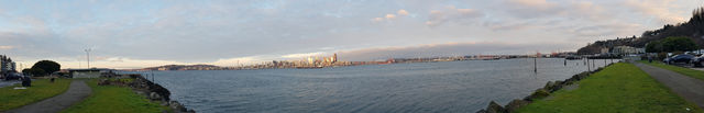 Alki Beach overlooking Seattle Skyline