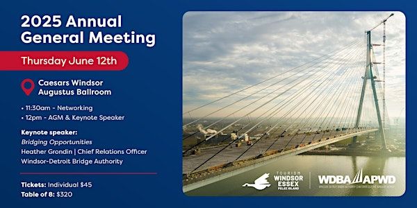 2025 Tourism Windsor Essex Pelee Island Annual General Meeting | 377 Riverside Dr E