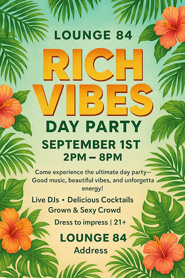 Labor Day Rich Vibes Day Party | Lounge 8IV Bar & Grill