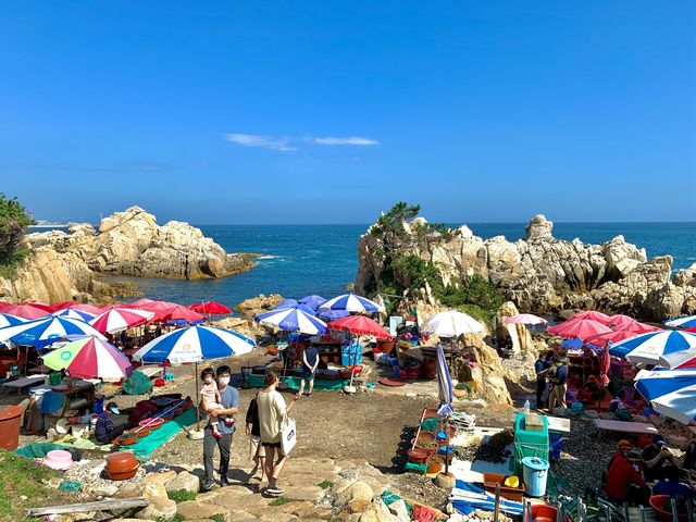 [🇰🇷, 울산] 대왕암뷰 보며 해산물 즐기는, 해녀촌 🐚⛱