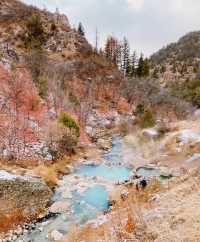 Soak in the ancient hot springs in the wilderness of Utah.