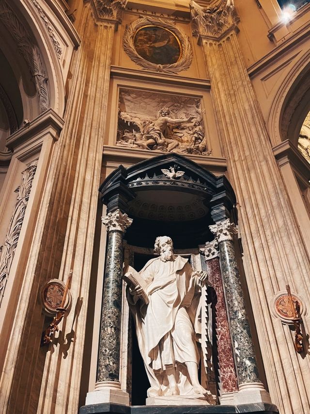 Visiting one of the four major basilicas in Rome at night: the Basilica of St. John Lateran.