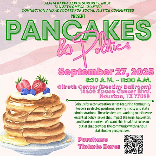 Pancakes & Politics Conversation Series 2025 | Gilruth Center (Destiny Ballroom)