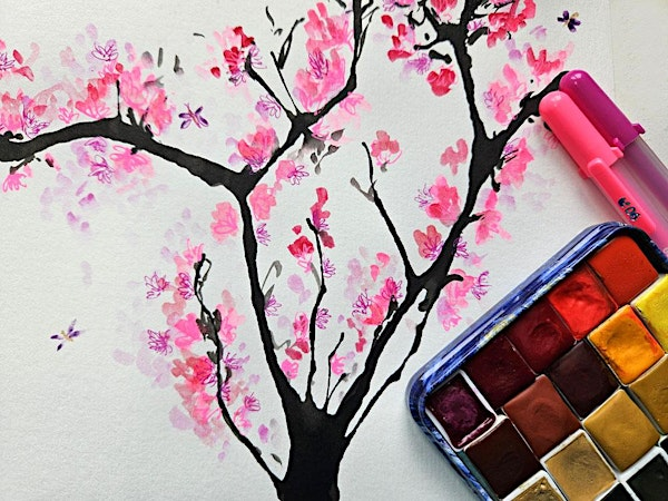 Watercolours for Wellness: CHERRY BLOSSOMS | Carr House National Historic Site