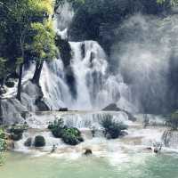 Beautiful Kuang Si waterfalls in Laos