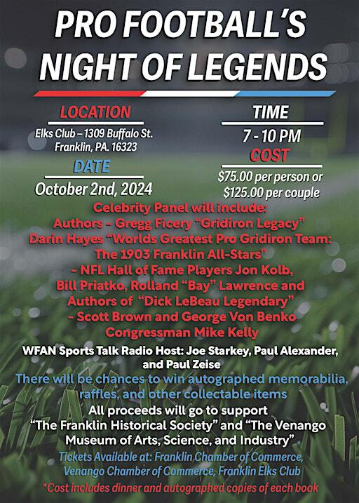 PRO FOOTBALL’S NIGHT OF LEGENDS | Elks Lodge