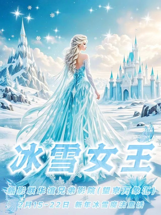 新年特獻【冰雪女王】夢幻兒童舞台劇，開啓冰雪奇緣魔法童話！｜兒童親子 | 新影聯·華誼兄弟電影中心(望京華彩商業中心店)1號廳