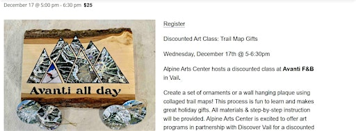 Avanti Art Night for Vail Employees sponsored by PrimaVail | Avanti Food & Beverage, Vail