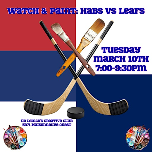 Watch & Paint: Hockey Night Rivalry Paint Party | Dr Lemco's Creative Club