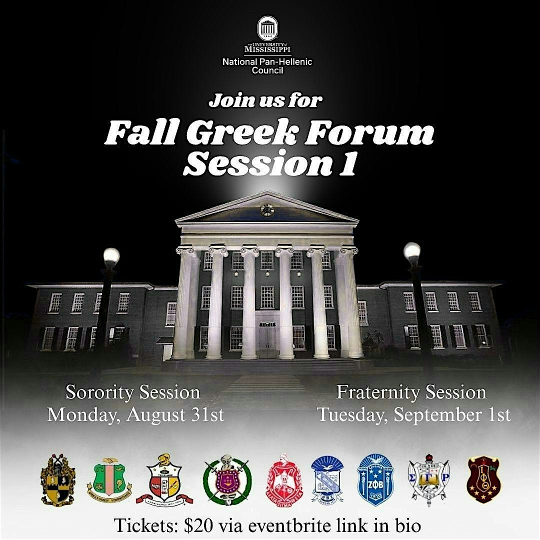 2026 FALL GREEK FORUM - Sorority Session | The Gertrude C. Ford Ole Miss Student Union