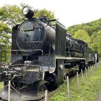 北海道　神居古潭のSL列車