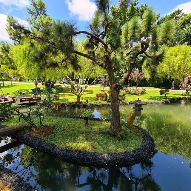 Manicured gardens in the Istana