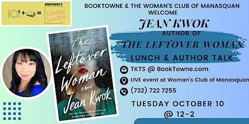 BookTowne Welcomes Author Jean Kwok at the Manasquan Woman's Club (Manasquan) | Woman's Club of Manasquan