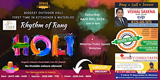 Rhythm of Rang - Holi 2024 | Waterloo Public Square