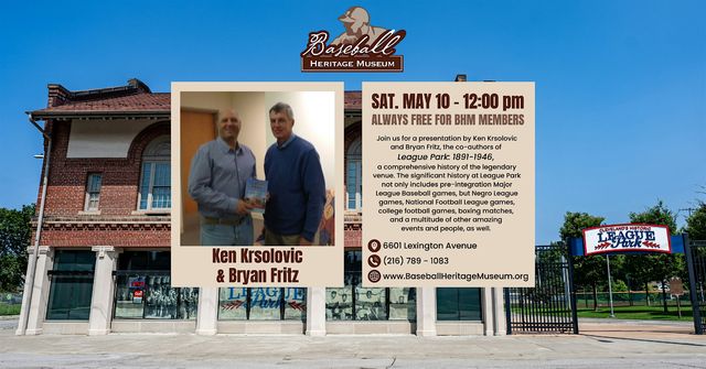 Ken Krsolovic & Bryan Fritz on the history of Cleveland's League Park | Baseball Heritage Museum, Lexington Avenue, Cleveland, OH, USA