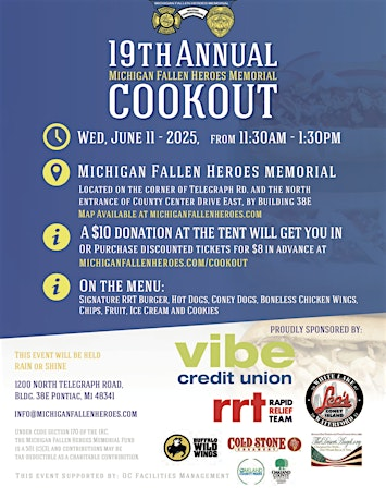 Michigan Fallen Heroes Memorial Annual Cookout | Michigan Fallen Heroes Memorial