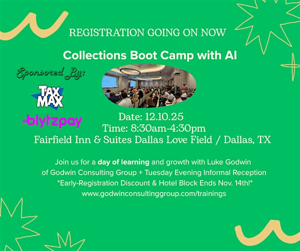 Collections Boot Camp with AI | Fairfield by Marriott Inn & Suites Dallas Love Field