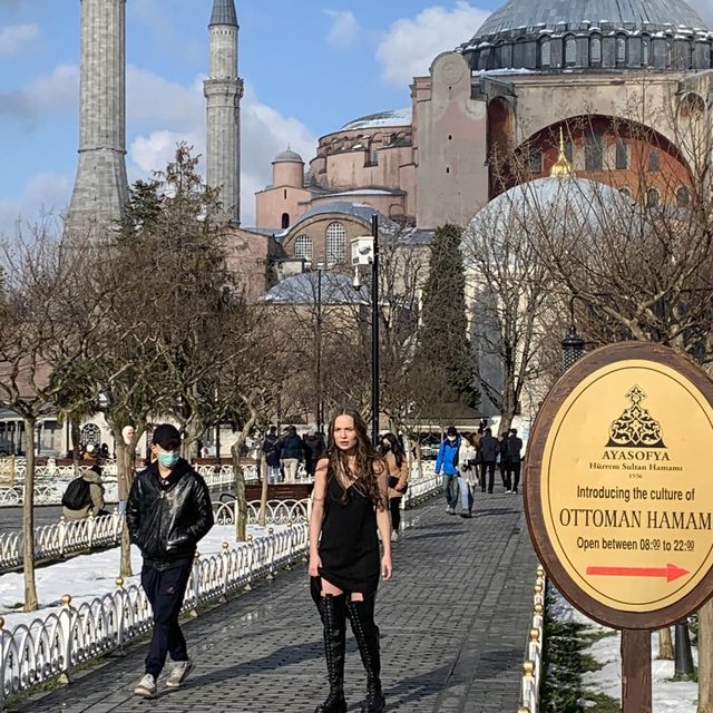 Istanbul Turkey features the Blue mosque.