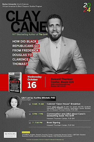 Clay Cane, NYT Bestselling Author of The Grift | Howard Thurman Center for Common Ground