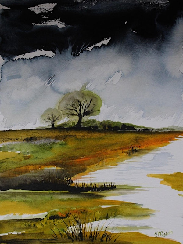 Wild and free watercolours  - Landscapes and trees with Clare Tebboth | Preston Bissett Nurseries and Country Shop