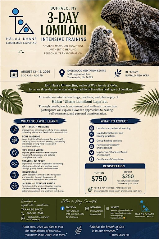 Buffalo, NY--3 Day Lomilomi Intensive Training | Englewood Meditation Center