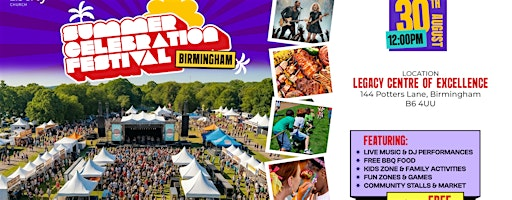 CELEBRATION FESTIVAL BIRMINGHAM - Free Family Fun Day | Legacy Centre of Excellence