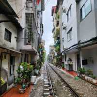 Hanoi Train rail track cafe