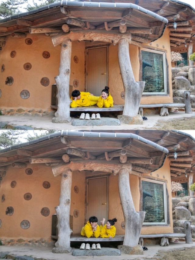 겨울감성 최고봉 황토 버섯집, 하동 지리산흙집풍경🍄