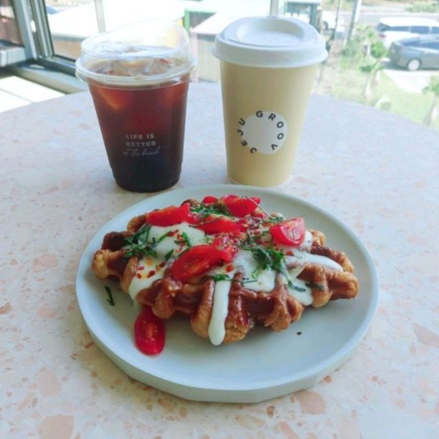 제주 협재 뷰맛집 크로플 맛집 그루브