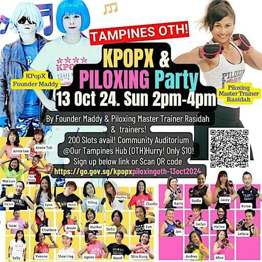 KpopX & Piloxing party! 13 Oct 24, Sun, 2pm to 4pm | Our Tampines Hub