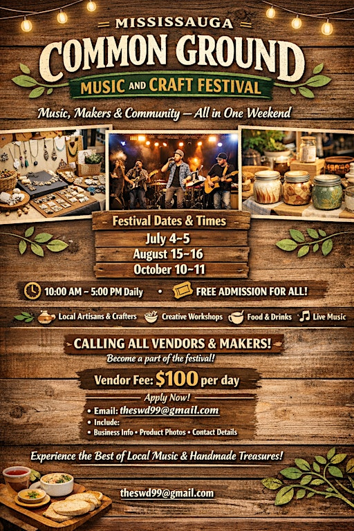 THE MISSISSAUGA COMMON GROUND MUSIC AND CRAFT FESTIVAL | 6900 Airport Rd