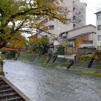 紅葉に染まる飛騨高山の街並み