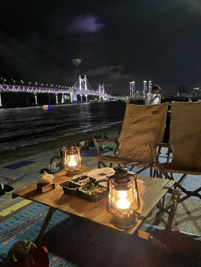 부산 광안리 수변공원 밤 피크닉🌉