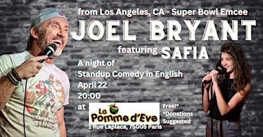 From Los Angeles, CA - Standup Comedy in English w/ Joel Bryant & Safia | La Pomme D'eve