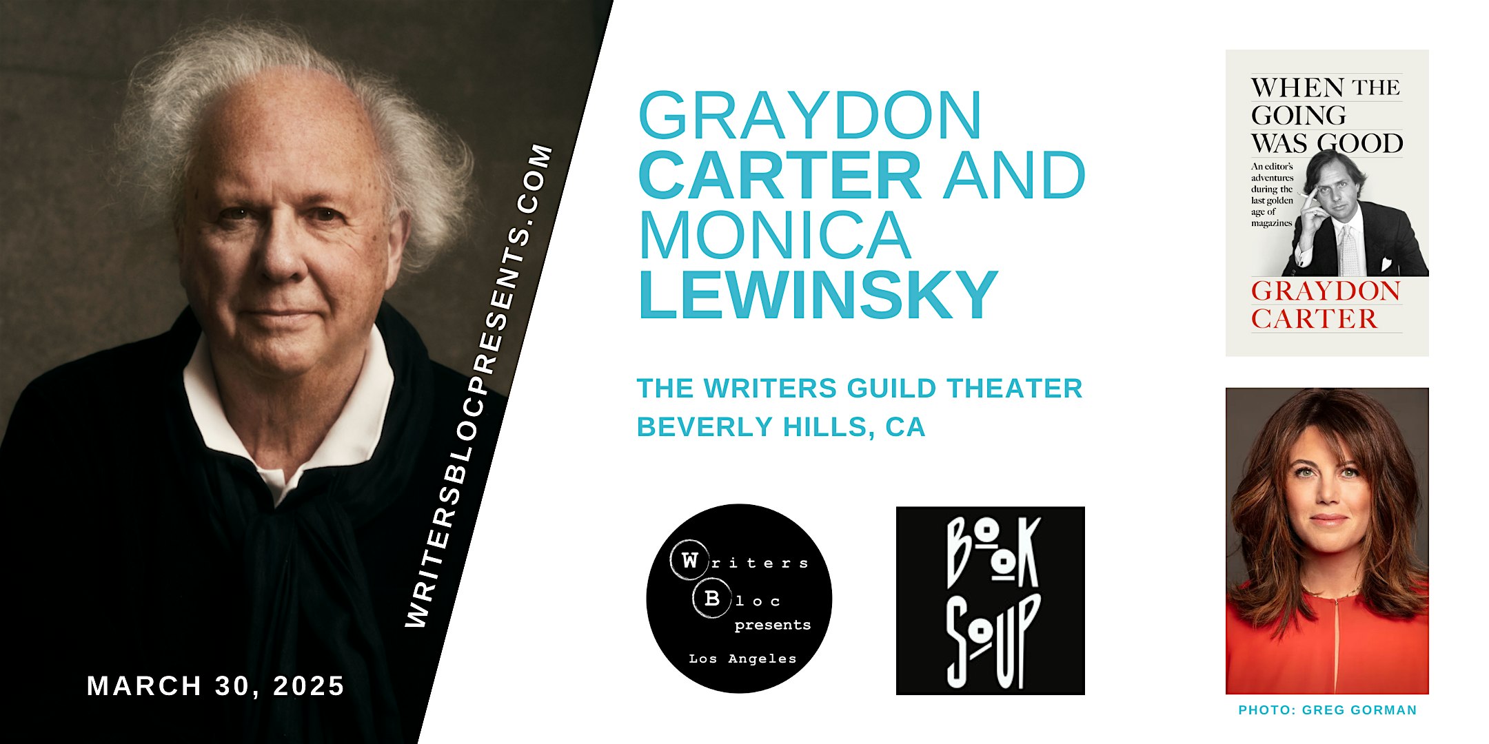 Writers Bloc and Book Soup Present Graydon Carter and Monica Lewinsky | Writers Guild Theater
