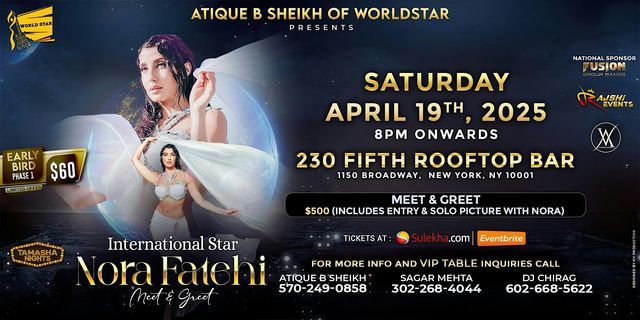 Dance with Nora: NYC’s Hottest Bollywood Night | 230 Fifth Rooftop Bar