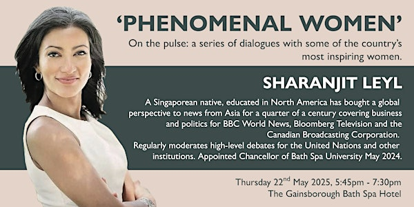 'Phenomenal Women' with Sharanjit Leyl | The Gainsborough Bath Spa