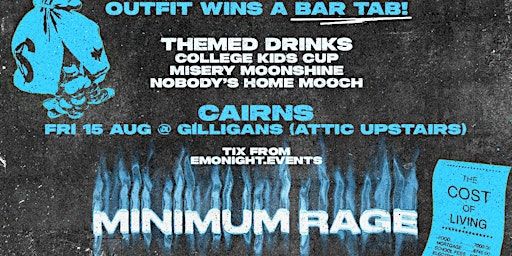 CAIRNS BROKE AF COST OF LIVING EMO NIGHT $5 TIX 15 AUG @ Gilligans UPSTAIRS | Gilligan's Bar