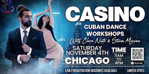 Cuban dance - CASINO workshops w/Steven Messina & Clara Nieto PLUS SOCIAL | Irish American Heritage Center, North Knox Avenue, Chicago, IL, USA