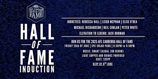 2025 AFL Canberra Hall of Fame Induction | AFL Canberra